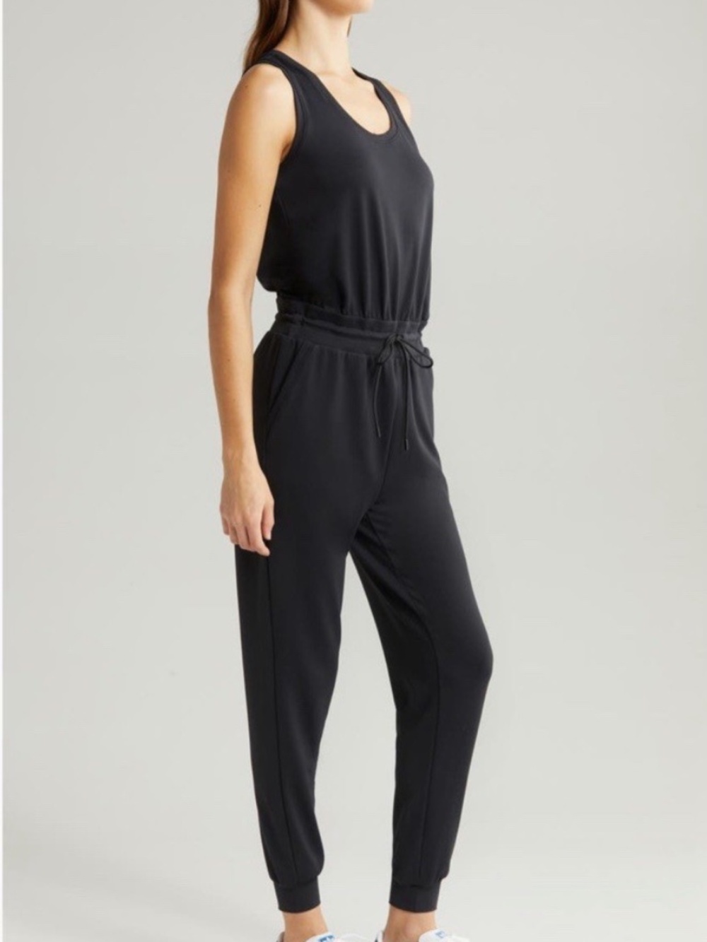 Nordstrom Zella Black Lift Off Light Weight Sleeveless Jumpsuit Small Excellent